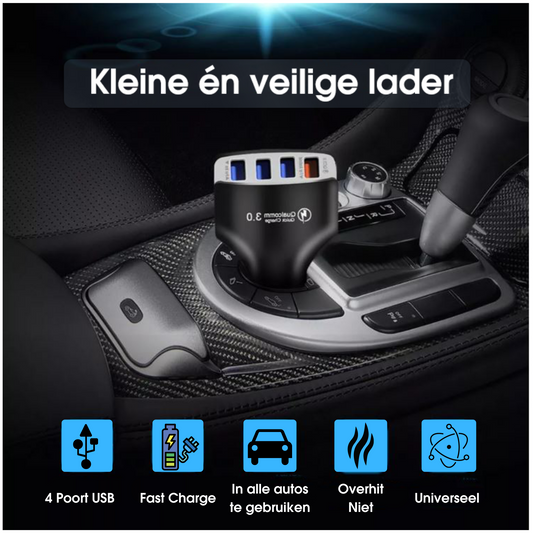 Autolader 35W USB A - 4 poorten