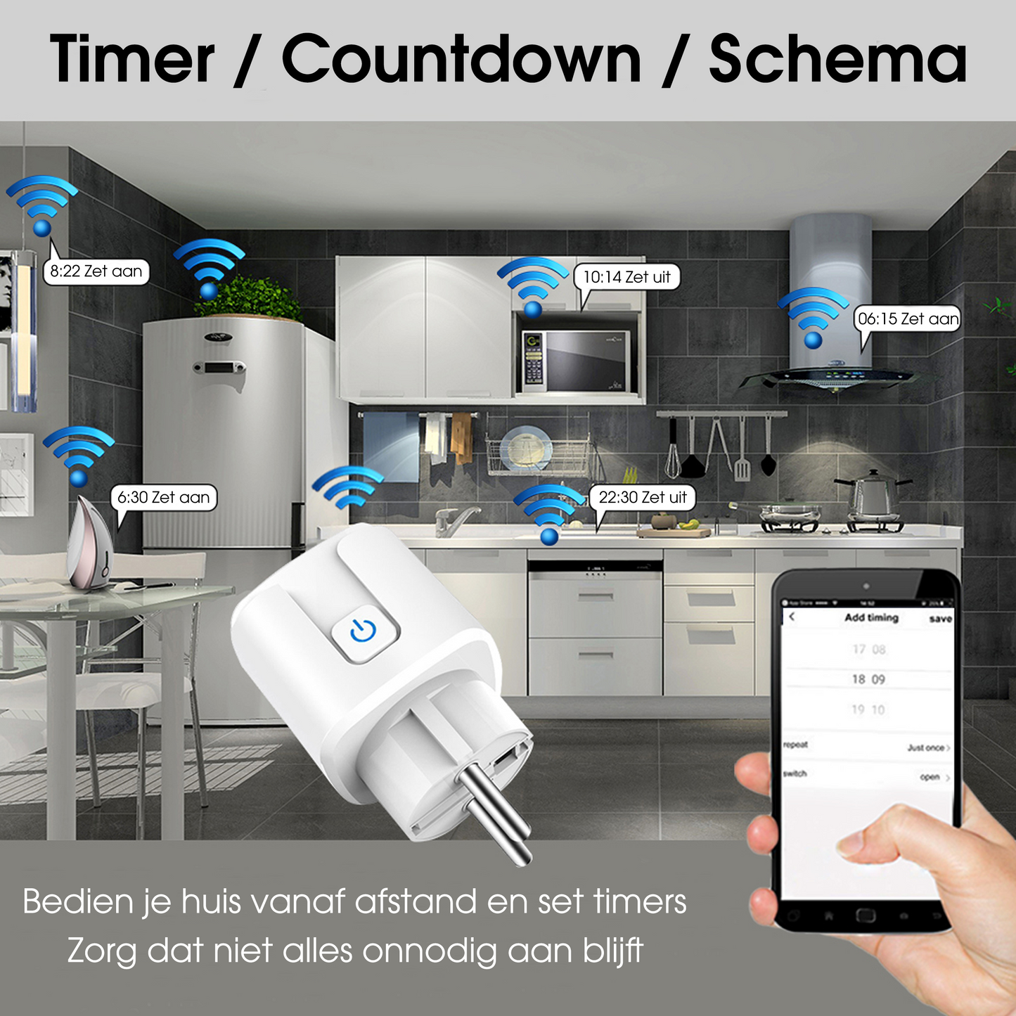 Slimme stekker 3 pack - Met energiemeter & tijdschakelaar