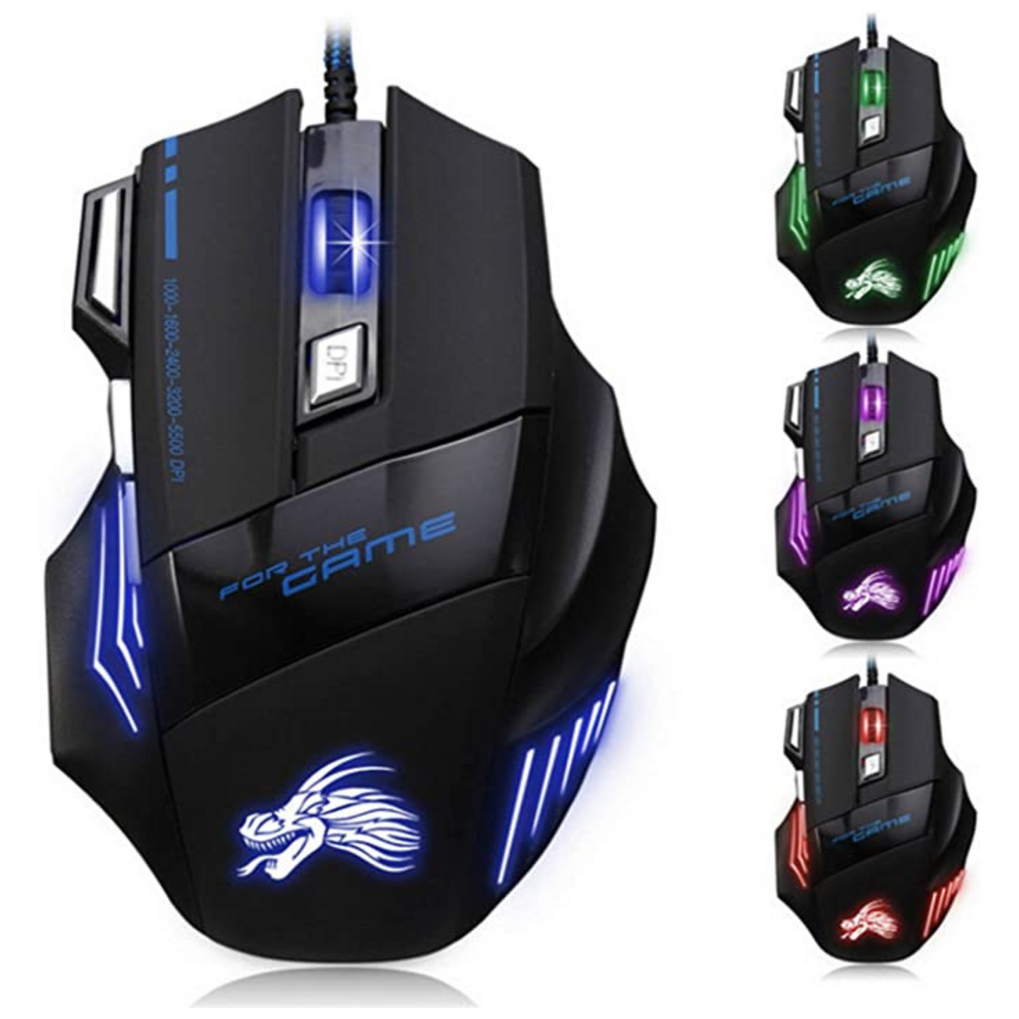 Gaming Muis met LED Verlichting - 1600 tot 5500 DPI
