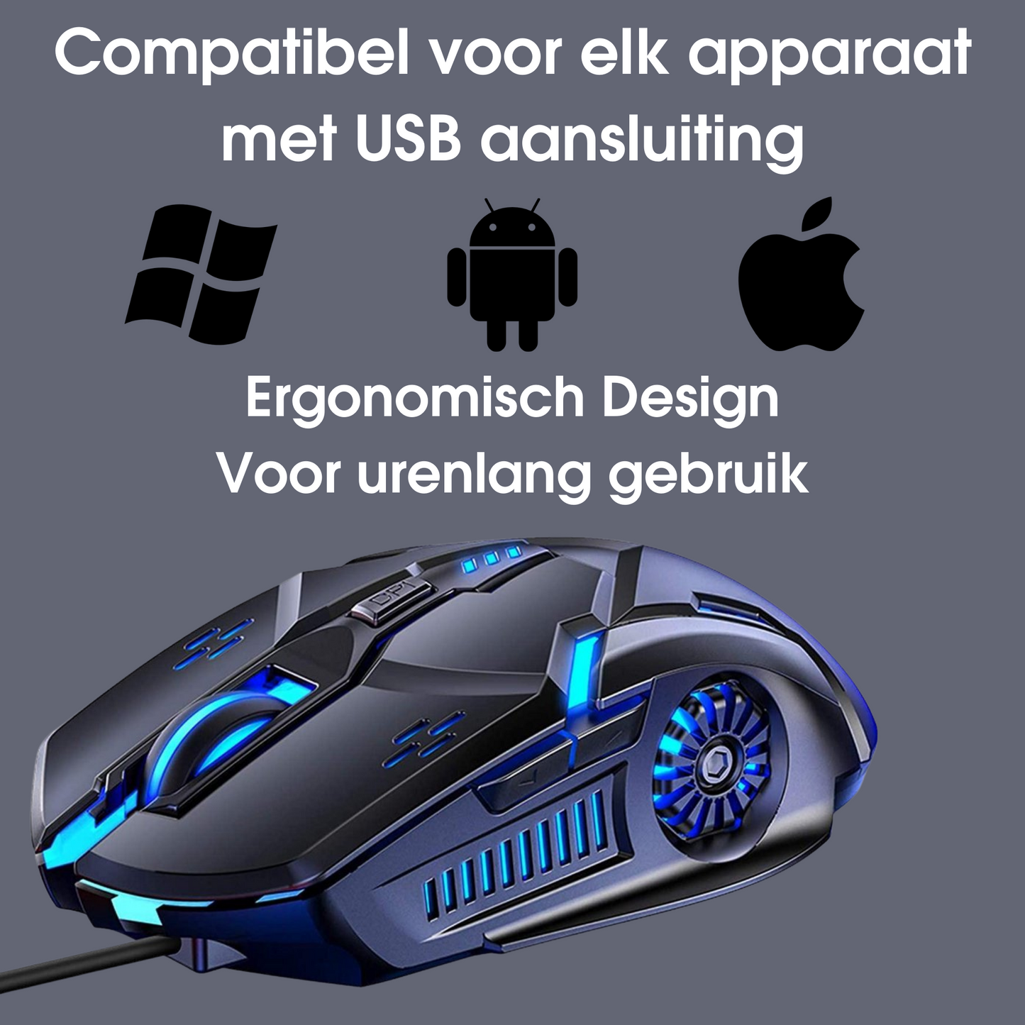 Gaming Muis met LED Verlichting - 1200 tot 3200 DPI