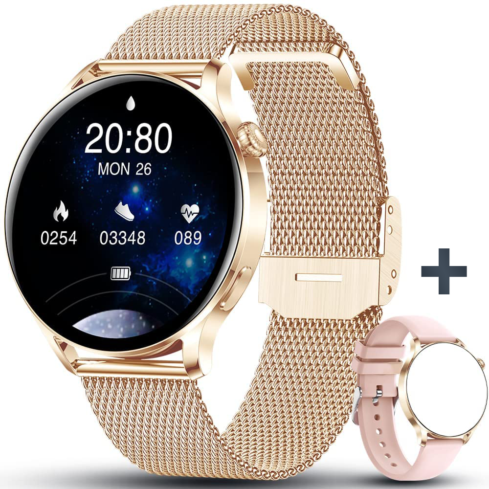 Dames smartwatch rosé goud - Stappenteller - 42MM