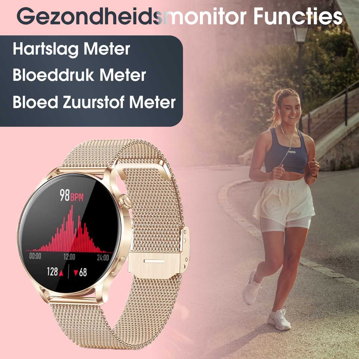 Smartwatch dames rose gold hot sale